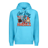 Ocean Blue God blessed America gnomes 4th of July Premium Hoodie - CowGirlArtShop