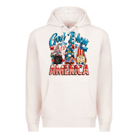 Pale Pink God blessed America gnomes 4th of July Premium Hoodie - CowGirlArtShop