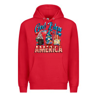 Red God blessed America gnomes 4th of July Premium Hoodie - CowGirlArtShop