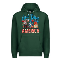 Sports Green God blessed America gnomes 4th of July Premium Hoodie - CowGirlArtShop