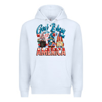 White God blessed America gnomes 4th of July Premium Hoodie - CowGirlArtShop