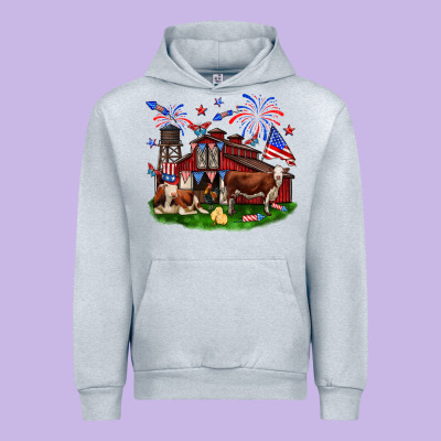 Barn Farm Animals 4th Of July Urban Hoodie Designed By Neo Western