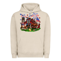 Pigment French Oak Barn farm animals 4th of July Urban Hoodie - Neo Western