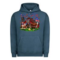 Pigment Midnight Navy Barn farm animals 4th of July Urban Hoodie - Neo Western