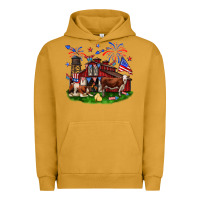Pigment Peanut Butter Barn farm animals 4th of July Urban Hoodie - Neo Western