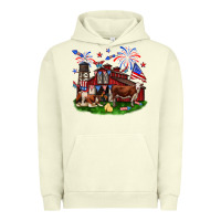 Pigment Pistachio Barn farm animals 4th of July Urban Hoodie - Neo Western