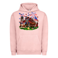 Pigment Salmon Barn farm animals 4th of July Urban Hoodie - Neo Western