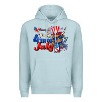 Blue Mist Happy 4th of July cow Premium Hoodie - CowGirlArtShop