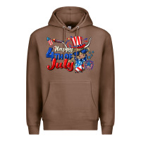 Chestnut Happy 4th of July cow Premium Hoodie - CowGirlArtShop