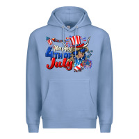 Colony Blue Happy 4th of July cow Premium Hoodie - CowGirlArtShop