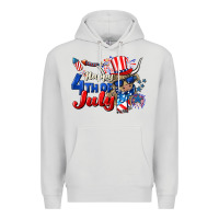 Dove Grey Happy 4th of July cow Premium Hoodie - CowGirlArtShop