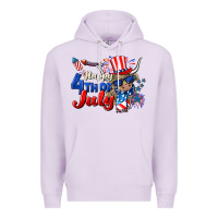 Lilac Happy 4th of July cow Premium Hoodie - CowGirlArtShop