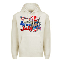 Oatmeal Heather Happy 4th of July cow Premium Hoodie - CowGirlArtShop