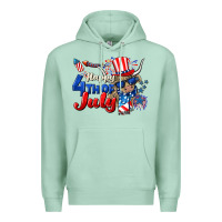 Seafoam Happy 4th of July cow Premium Hoodie - CowGirlArtShop