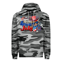Slate Camo Happy 4th of July cow Premium Hoodie - CowGirlArtShop