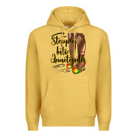 Antique Gold steppin' into juneteenth heels Premium Hoodie - HRA Design Shop