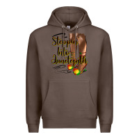 Coffee steppin' into juneteenth heels Premium Hoodie - HRA Design Shop