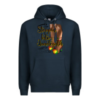 Navy steppin' into juneteenth heels Premium Hoodie - HRA Design Shop