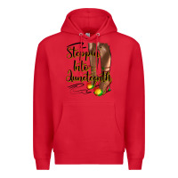 Red steppin' into juneteenth heels Premium Hoodie - HRA Design Shop