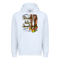 White steppin' into juneteenth heels Premium Hoodie - HRA Design Shop