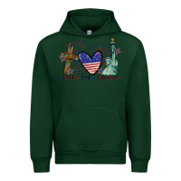 Forest Green Faith love Freedom 4th of july Urban Hoodie - CowGirlArtShop