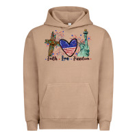 Pigment Burro Faith love Freedom 4th of july Urban Hoodie - CowGirlArtShop