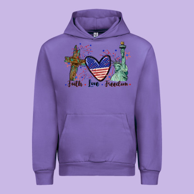 Faith Love Freedom 4th Of July Urban Hoodie Designed By Cowgirlartshop