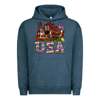 Pigment Midnight Navy Barn in the USA Urban Hoodie - Neo Western
