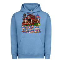 Pigment Pebble Blue Barn in the USA Urban Hoodie - Neo Western