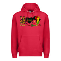 Cardinal peace love juneteenth raised fist Premium Hoodie - HRA Design Shop