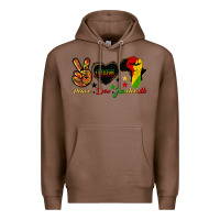 Chestnut peace love juneteenth raised fist Premium Hoodie - HRA Design Shop