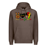 Coffee peace love juneteenth raised fist Premium Hoodie - HRA Design Shop