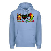 Colony Blue peace love juneteenth raised fist Premium Hoodie - HRA Design Shop
