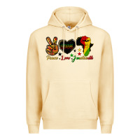 Pina Colada peace love juneteenth raised fist Premium Hoodie - HRA Design Shop