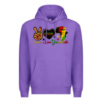Purple peace love juneteenth raised fist Premium Hoodie - HRA Design Shop