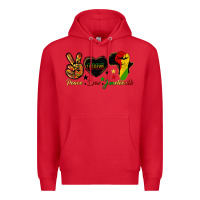 Red peace love juneteenth raised fist Premium Hoodie - HRA Design Shop