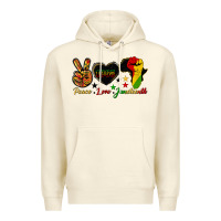 Sandshell peace love juneteenth raised fist Premium Hoodie - HRA Design Shop