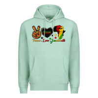 Seafoam peace love juneteenth raised fist Premium Hoodie - HRA Design Shop