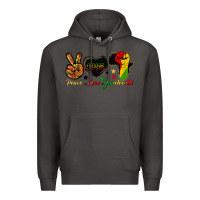 Smoke peace love juneteenth raised fist Premium Hoodie - HRA Design Shop