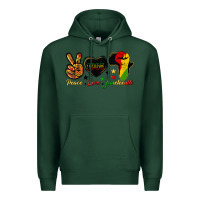 Sports Green peace love juneteenth raised fist Premium Hoodie - HRA Design Shop