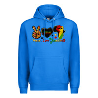 True Royal peace love juneteenth raised fist Premium Hoodie - HRA Design Shop