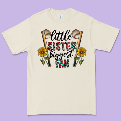 Little Sister Biggest Fan Premium Tee Designed By Cowhidedigitalart