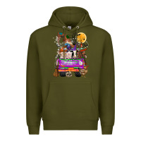Army Green Hallloween Farm animals Truck Premium Hoodie - CowhideDigitalArt