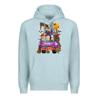 Blue Mist Hallloween Farm animals Truck Premium Hoodie - CowhideDigitalArt