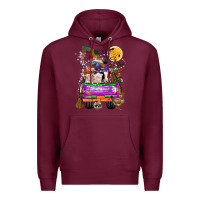 Burgundy Hallloween Farm animals Truck Premium Hoodie - CowhideDigitalArt