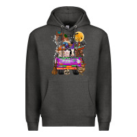Charcoal Heather Hallloween Farm animals Truck Premium Hoodie - CowhideDigitalArt