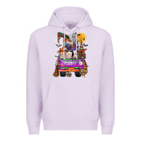 Lilac Hallloween Farm animals Truck Premium Hoodie - CowhideDigitalArt