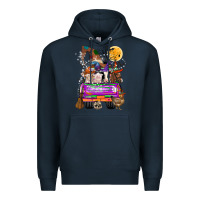 Navy Hallloween Farm animals Truck Premium Hoodie - CowhideDigitalArt