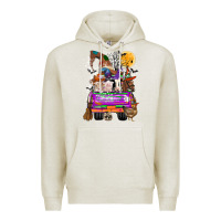 Oatmeal Heather Hallloween Farm animals Truck Premium Hoodie - CowhideDigitalArt
