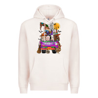 Pale Pink Hallloween Farm animals Truck Premium Hoodie - CowhideDigitalArt